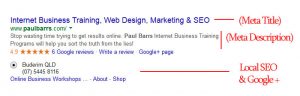 meta title and meta description.